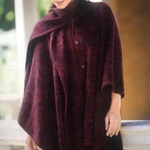 NOVICA REVERSIBLE ALPACA RUANA PONCHO SWEATER NWOT ONE SIZE